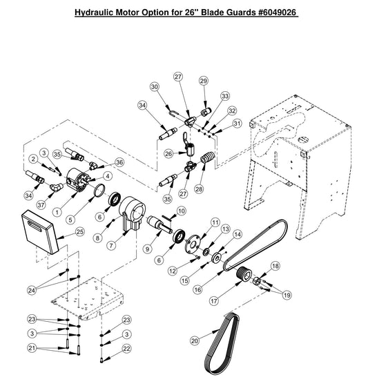 CC2500 Hydraulic Motor Option for 26&quot; Blade Guards 