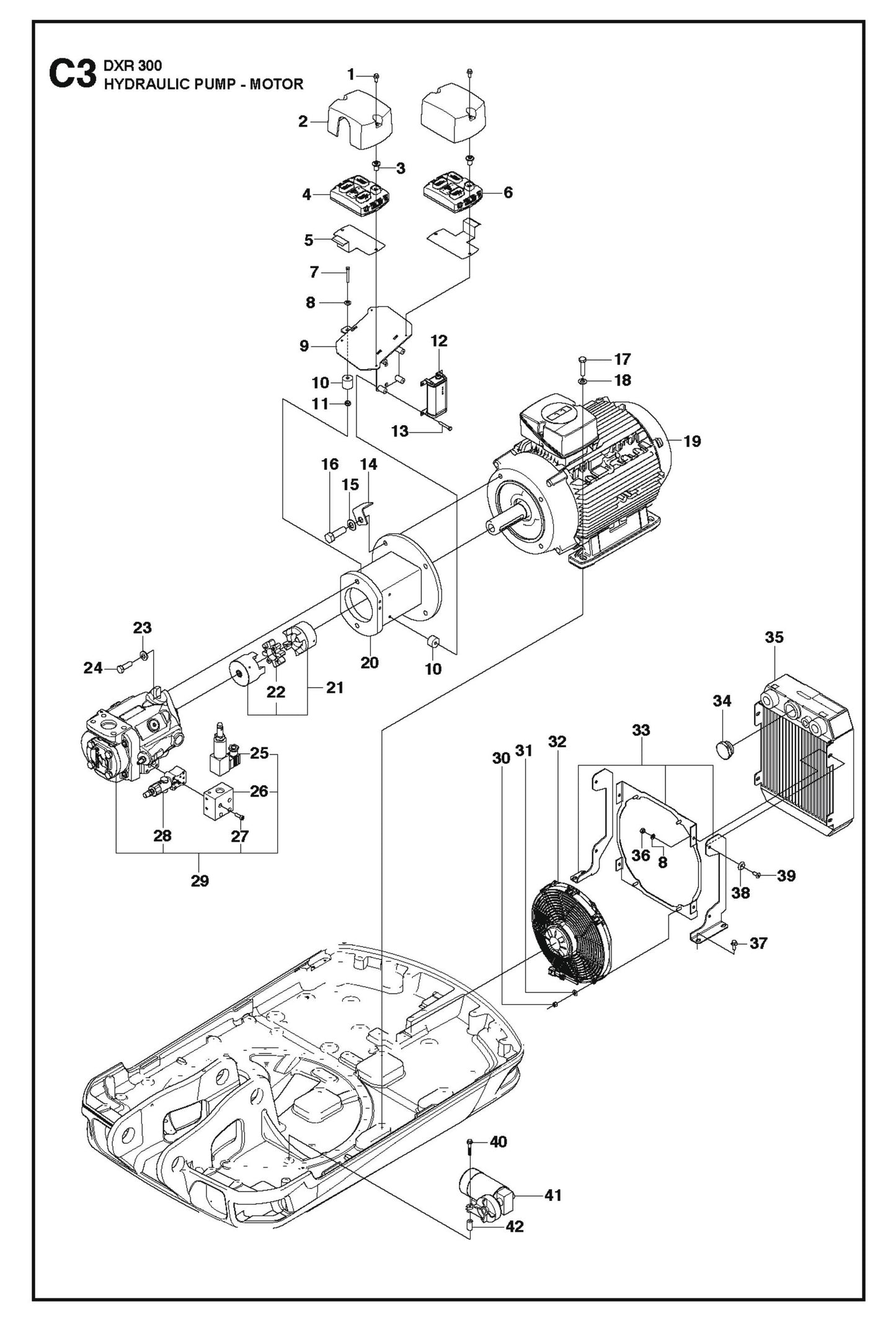 Hydraulic Pump Motor Parts for DXR 300 By Husqvarna