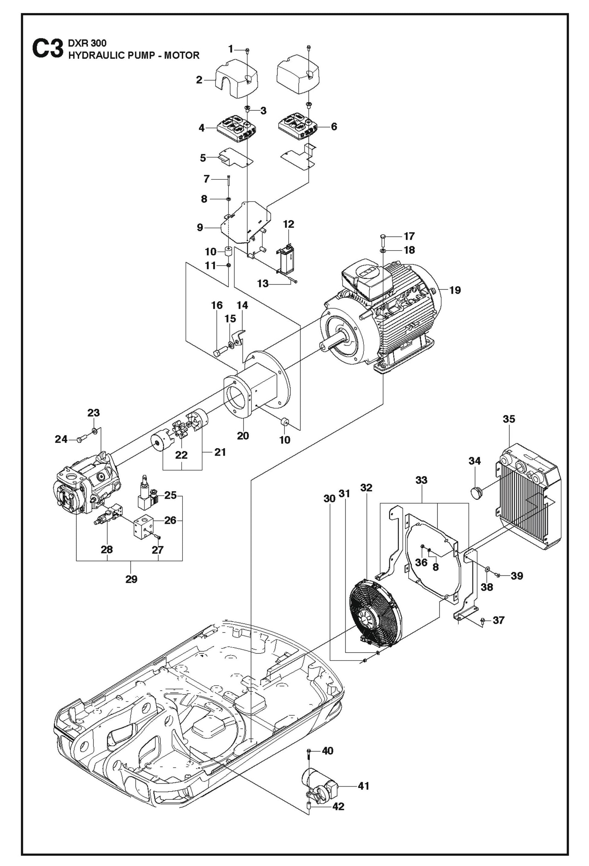 Hydraulic Pump Motor Parts for DXR 300 By Husqvarna