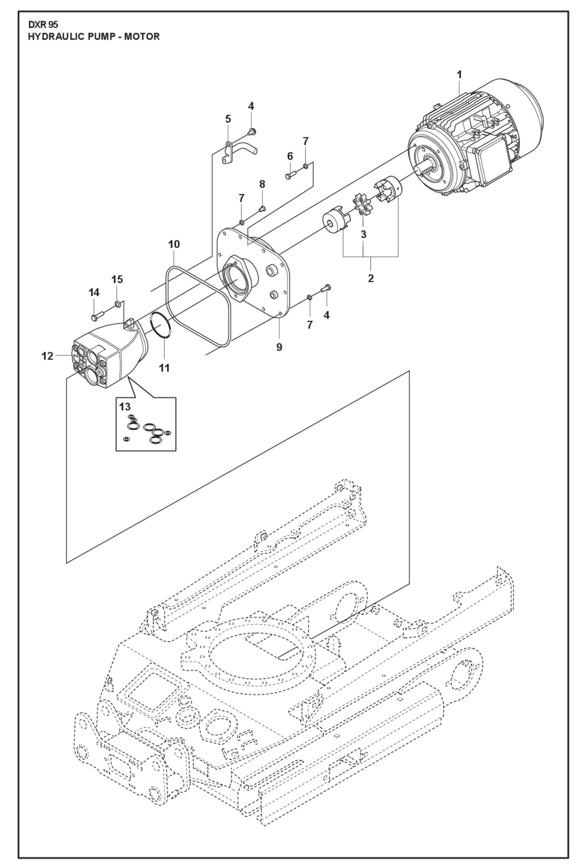 Hydraulic Pump Motor Parts for DXR 95 By Husqvarna