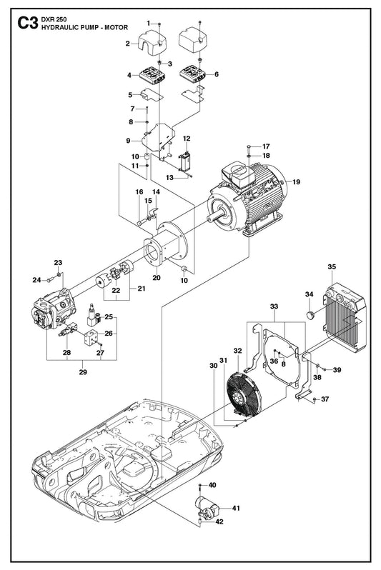 Hydraulic Pump Motor Parts for DXR 250 By Husqvarna