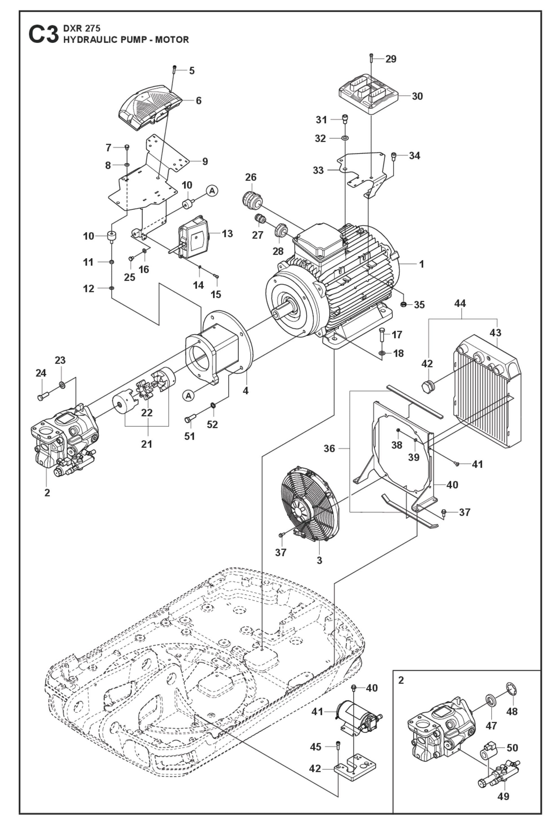 Hydraulic Pump Motor Parts for DXR 275 By Husqvarna