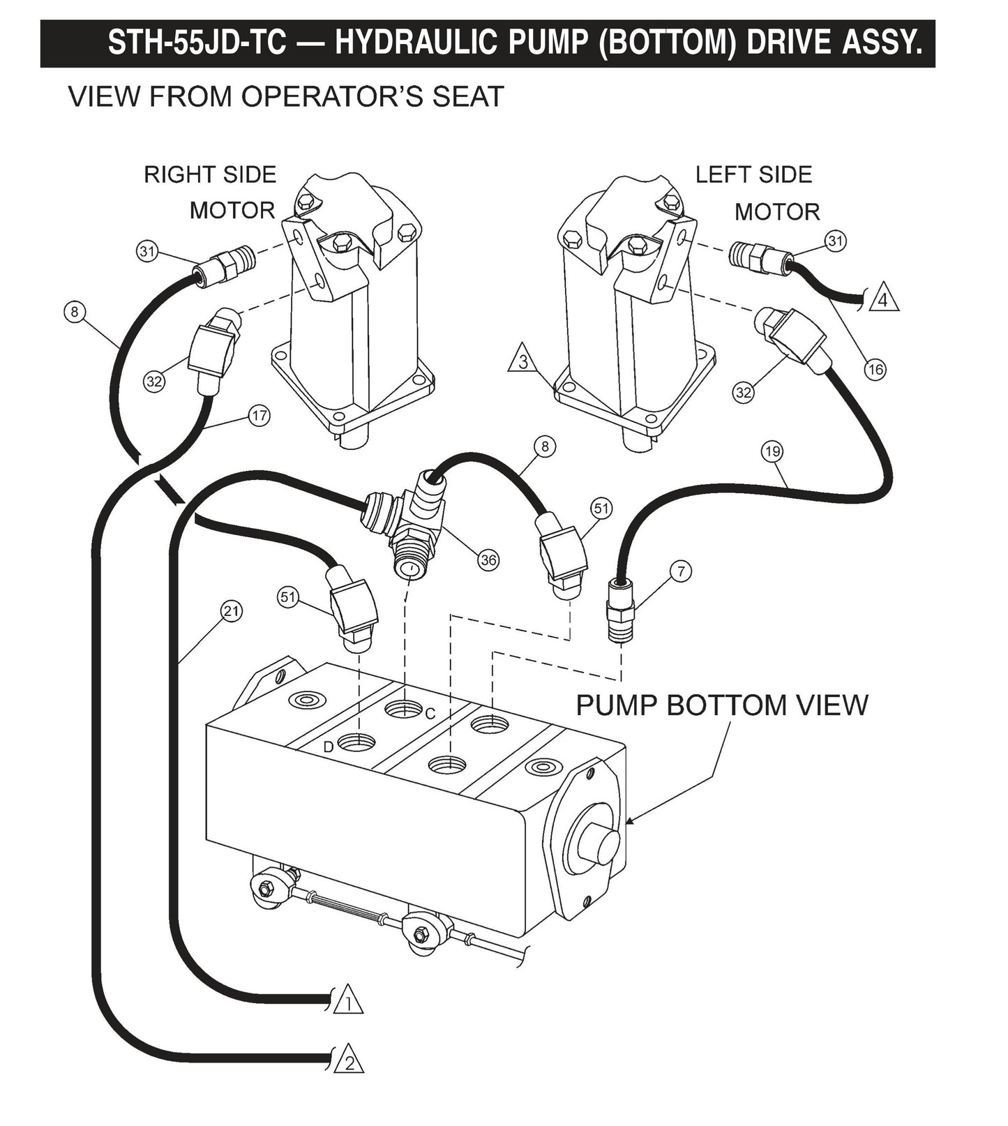 STH Hydraulic Pump (Bottom) Drive Assembly