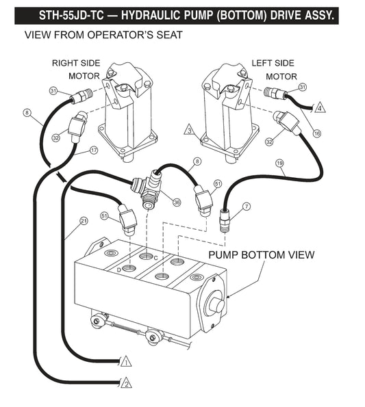 STH Hydraulic Pump (Bottom) Drive Assembly