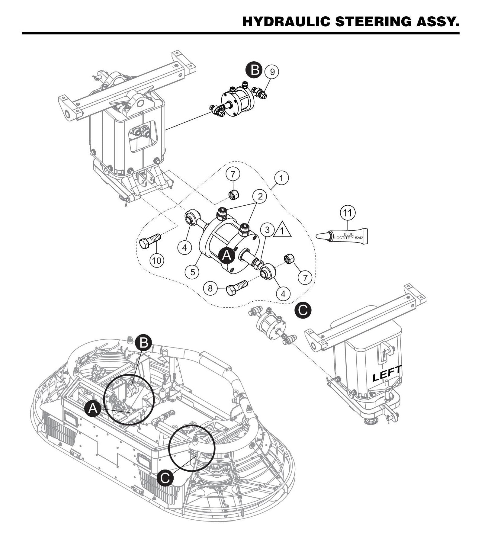 STX6H Hydraulic Steering Assembly