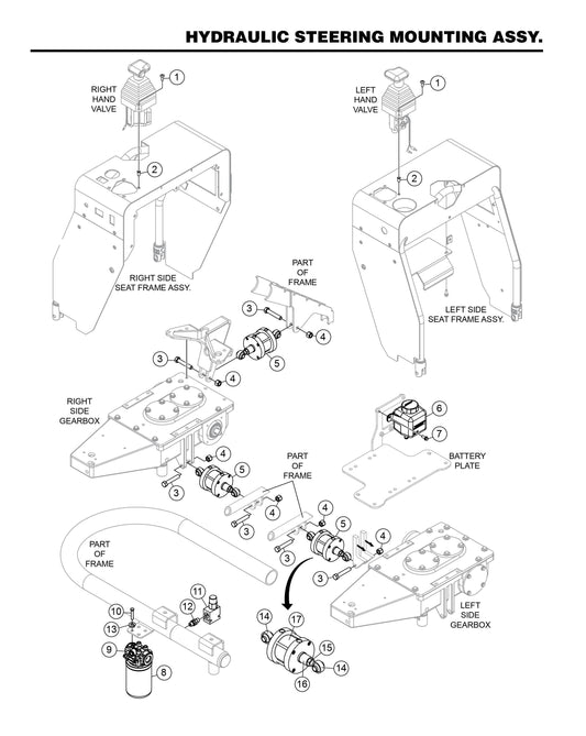 HHXDF4 HHXDF5 Hydraulic Steering Mounting Assembly