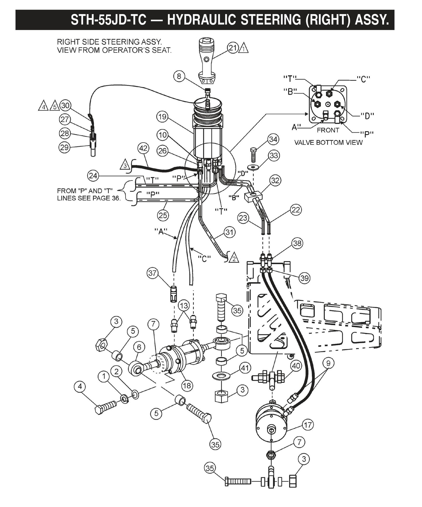 STH Hydraulic Steering (Right) Assembly