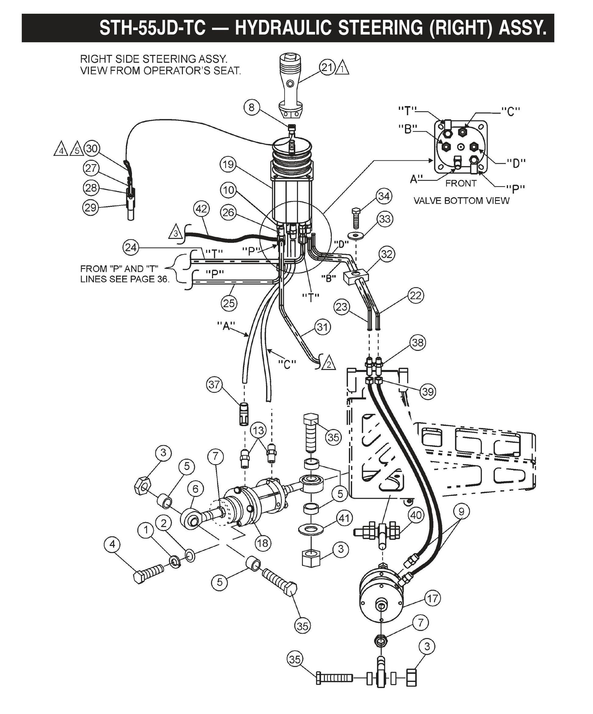 STH Hydraulic Steering (Right) Assembly