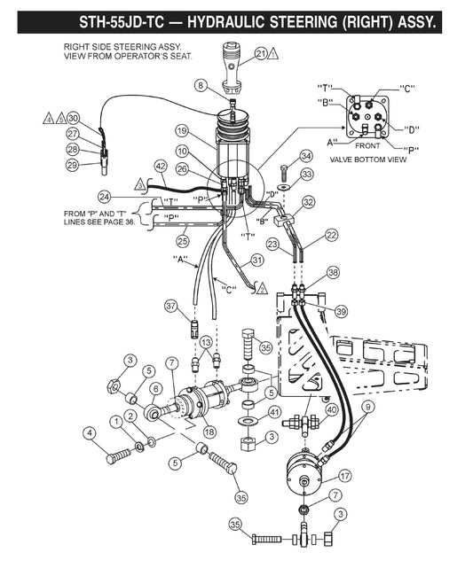 STH Hydraulic Steering (Right) Assembly