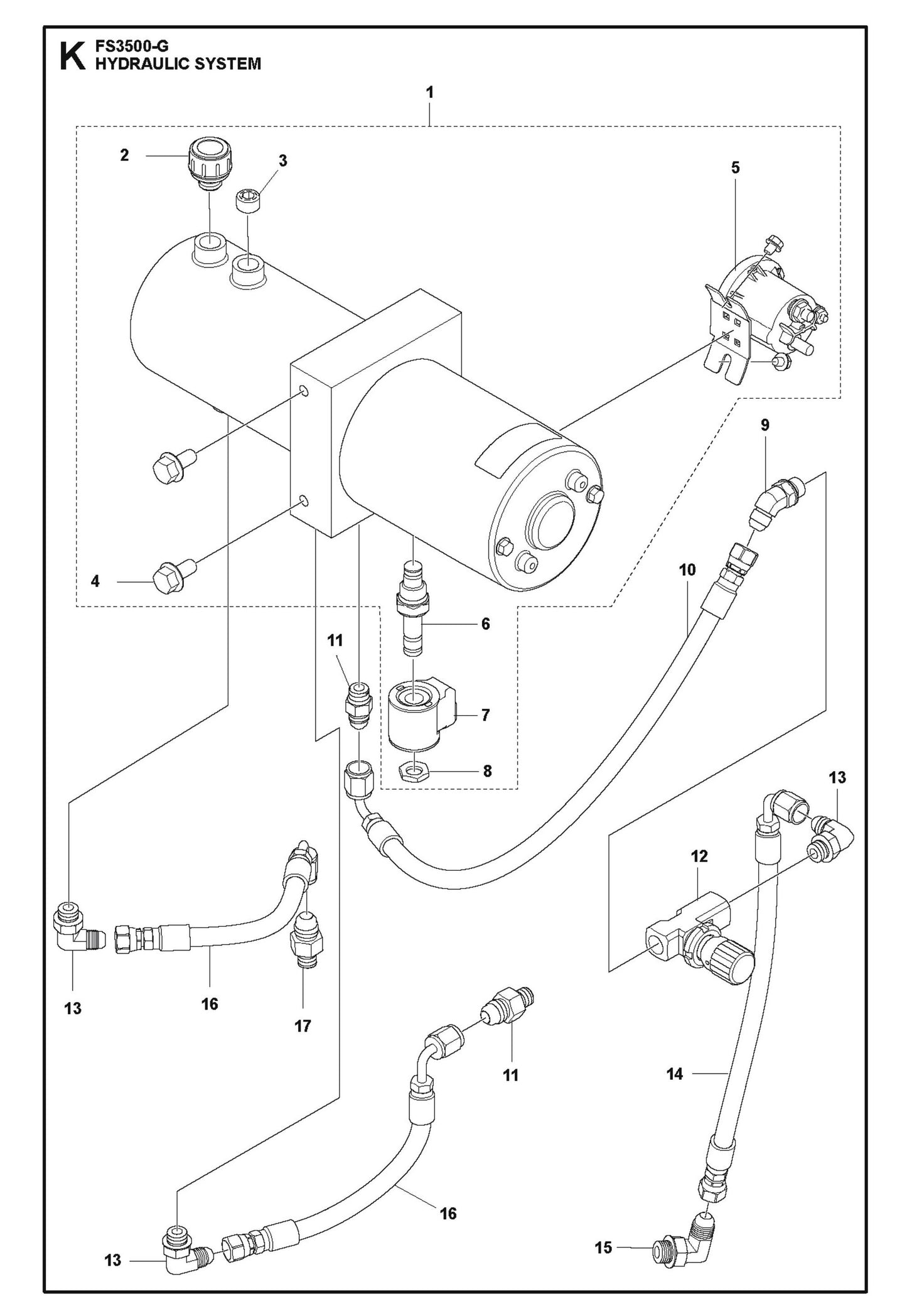 Hydraulic System for FS3500 G II By Husqvarna