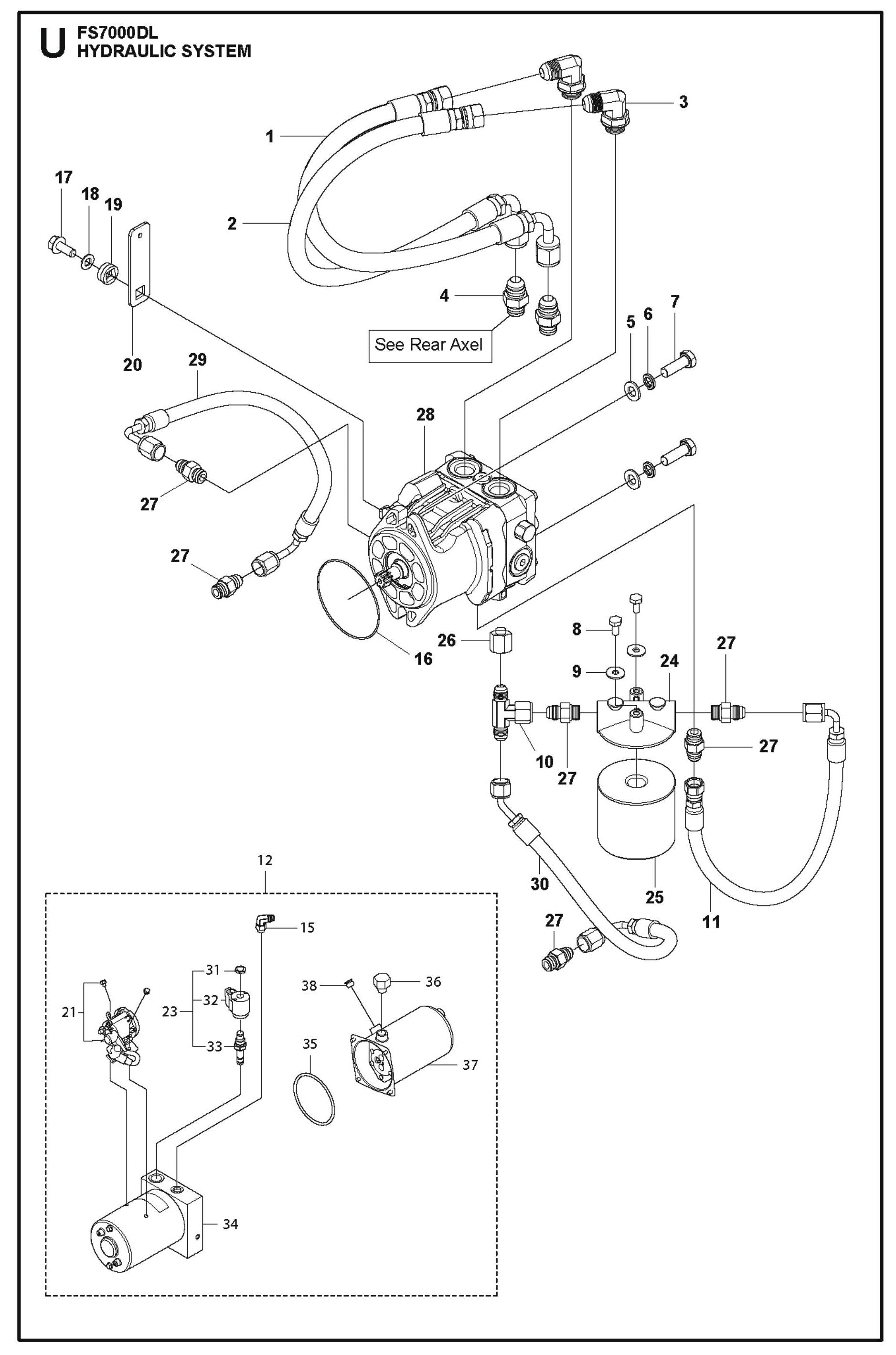 Hydraulic System Parts for FS7000 DL By Husqvarna
