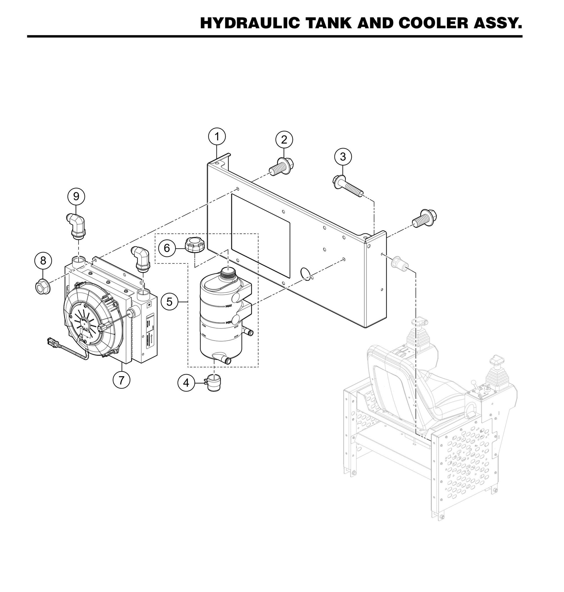 LD6 Hydraulic Tank and Cooler Assembly