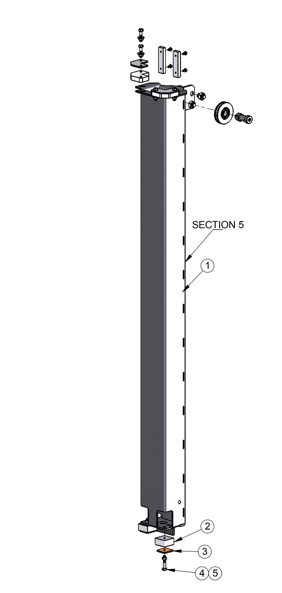 V-Series Maxi-Lite 7.5-8KW-Hydraulic Tower Section 5 Parts By Allmand
