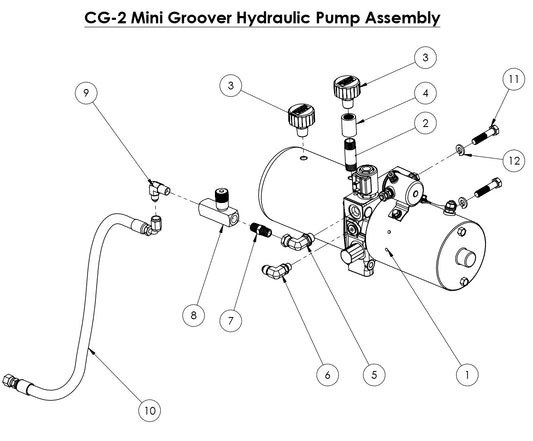 CG-2 (Electric) Mini Groover Hydraulic Pump Assembly