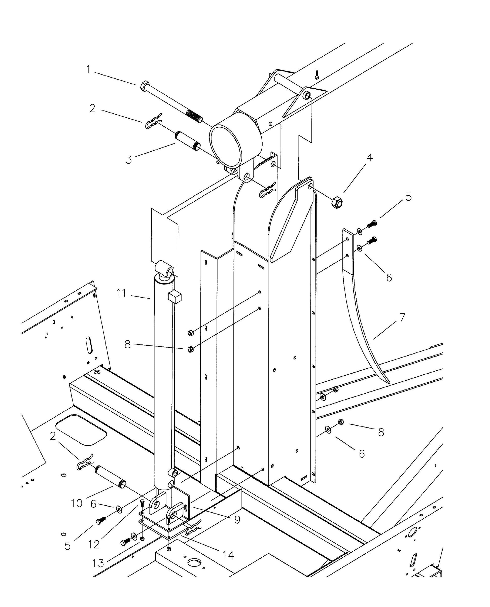 Maxi-Lite 15330 and 20330-Hydraulic Tower Support Assembly Parts By Allmand