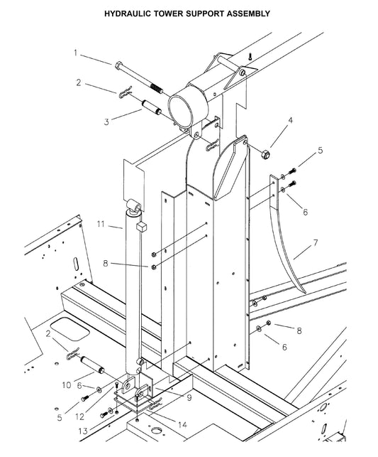 Maxi-Lite Hydraulic Tower-Hydraulic tower support Assembly Parts By Allmand