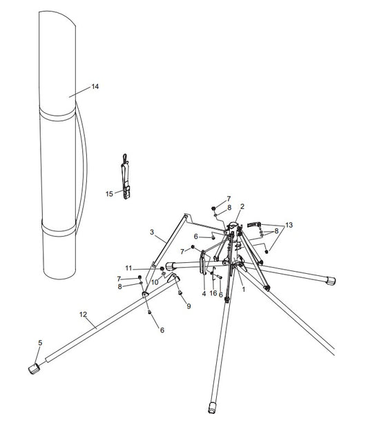 Pentapod Assembly Parts-GB8LED (S/N G3800001 and above), GB8LEDB (S/N G3900001 and above)