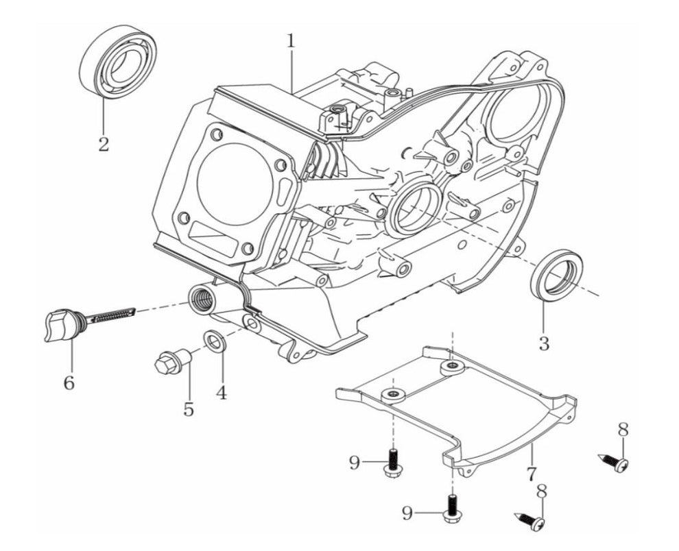 BEI3500L Inverter Generator Crankcase Assembly Parts by BE Power Equipment