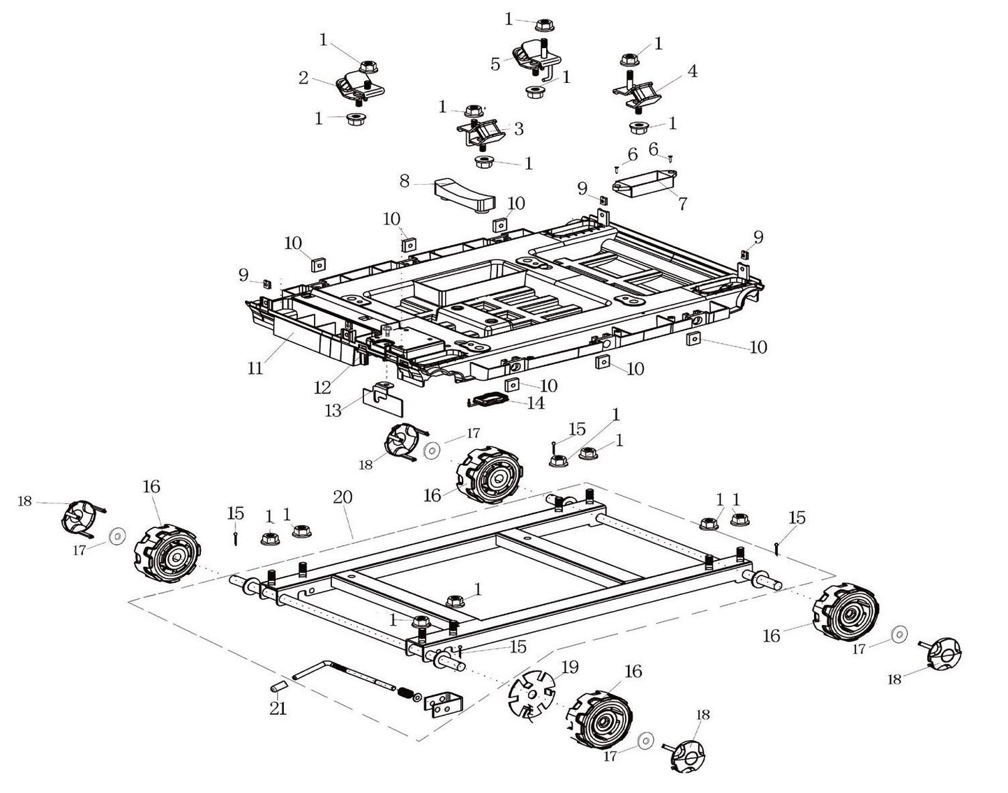 BEI3500L Inverter Generator Frame Assembly Parts by BE Power Equipment