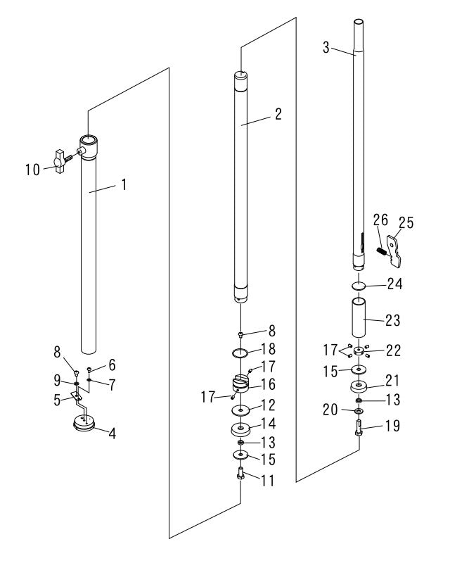 Mast Assembly Parts-GB8LED (S/N G3800001 and above), GB8LEDB (S/N G3900001 and above)
