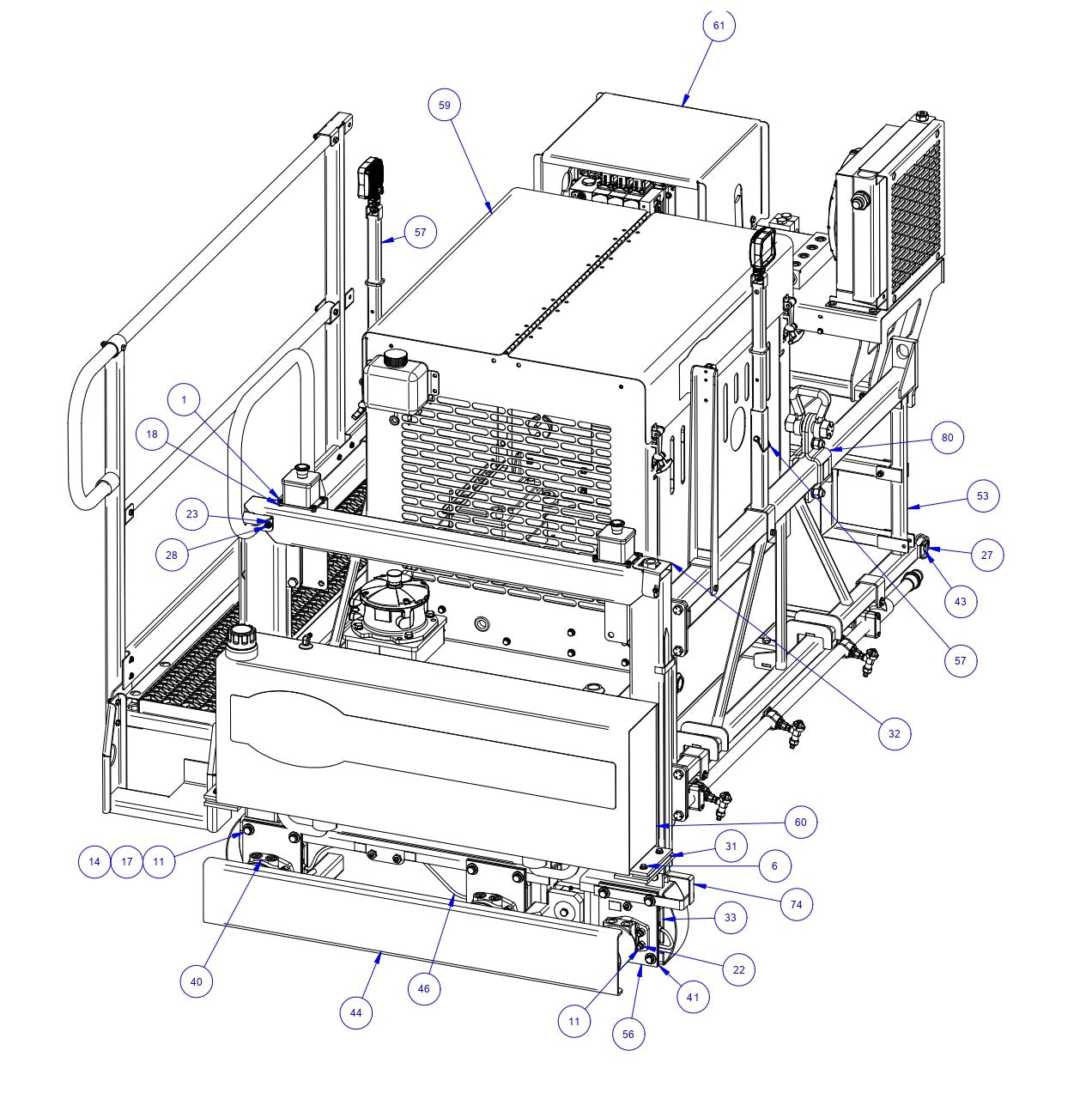 TRTP275 Triple Roller Tube Pavers Idle End Assembly-2 Parts by Allen Engineering