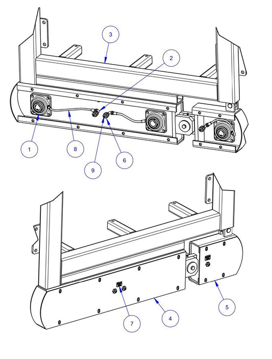 TRTP255T4 Triple Roller Tube Pavers Idle End Grease Fittings Assembly Parts by Allen Engineering
