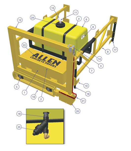 TRTP255T4 Triple Roller Tube Pavers Idle End Assembly Parts by Allen Engineering