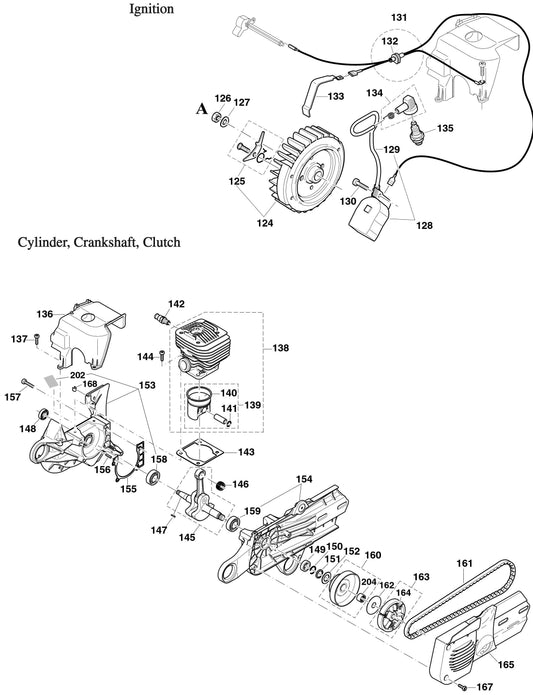 Ignition, Cylinder, Crankshaft, Clutch  DPC7310, DPC7311 Cutter Assembly parts By Makita