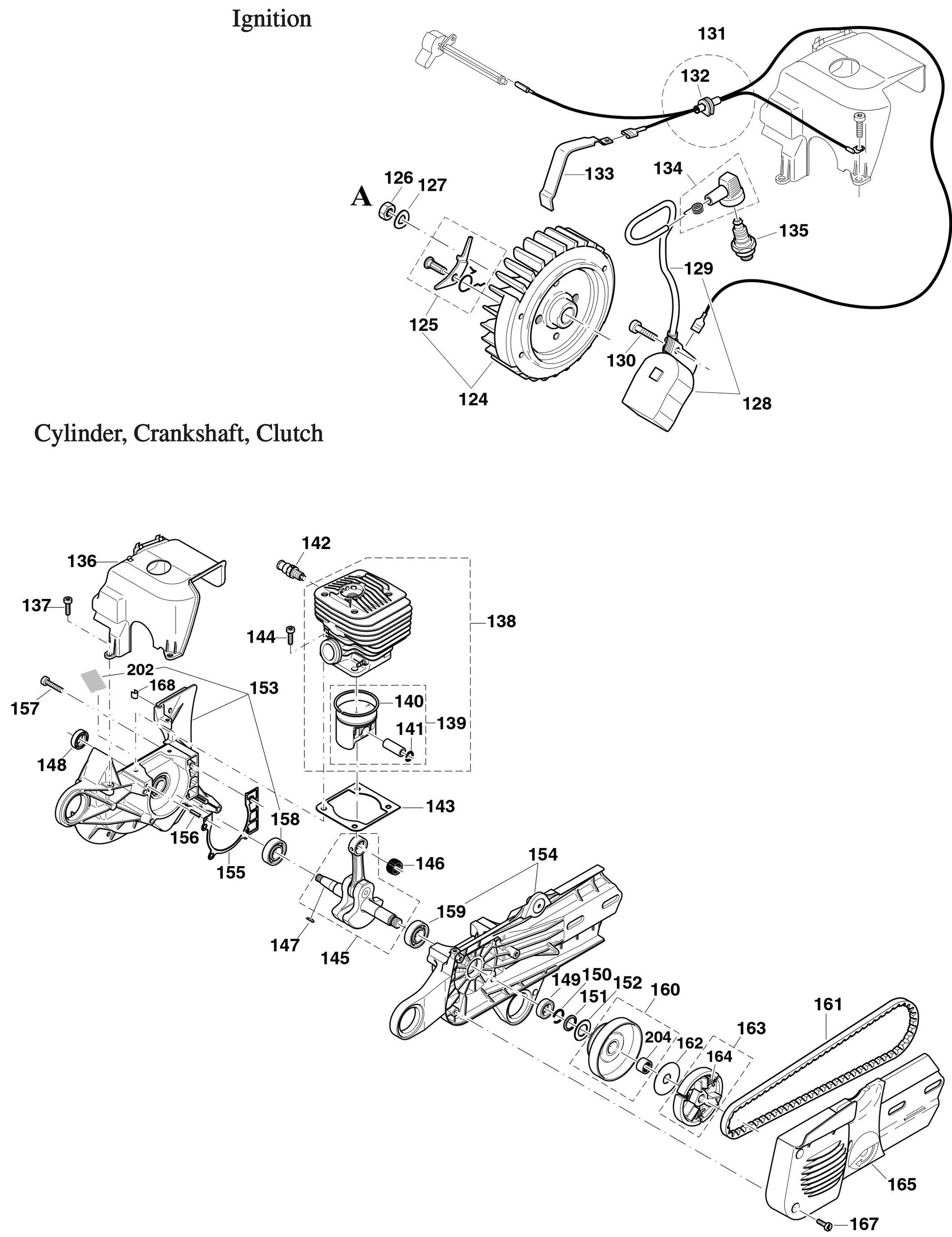 Ignition, Cylinder, Crankshaft, Clutch  DPC6410, DPC6411 Cutter Assembly parts By Makita