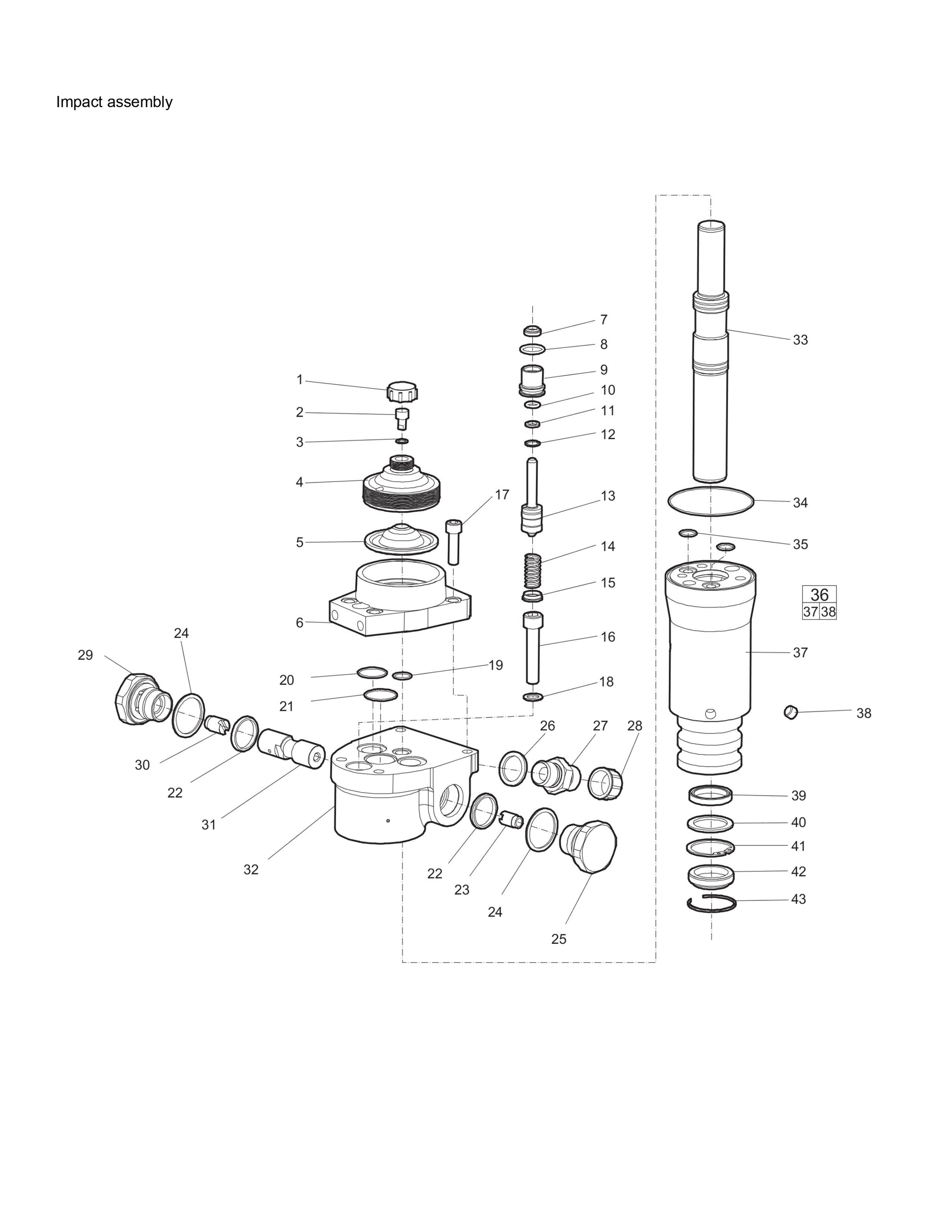 PDR 30 T s/n PUN000001  Impact Assembly Parts By Pneumatic Chicago