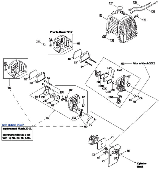 Insulator, Cleaner Base, Engine Cover Assembly Parts For EM2650UH Gas Brush Cutter by Makita