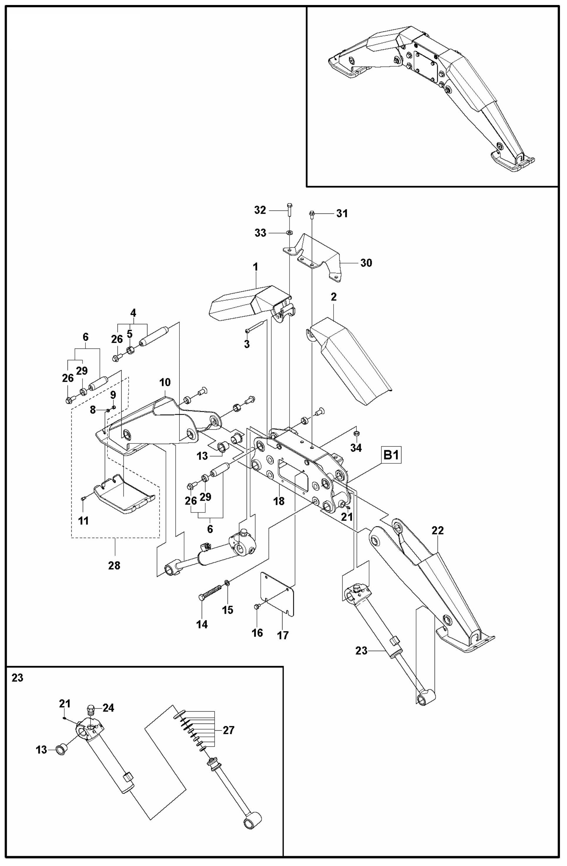 DXR 140 Support Legs Assembly Parts