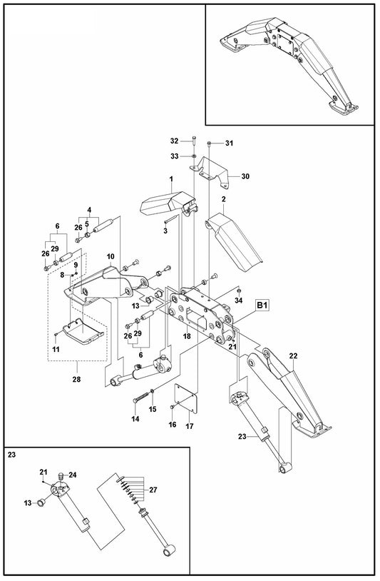 DXR 140 Support Legs Assembly Parts