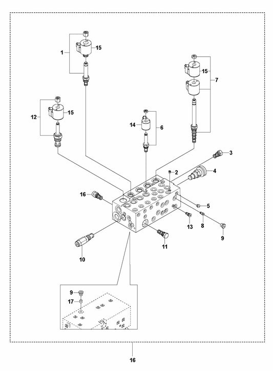 DXR 140 Hydraulic Block Assembly Parts
