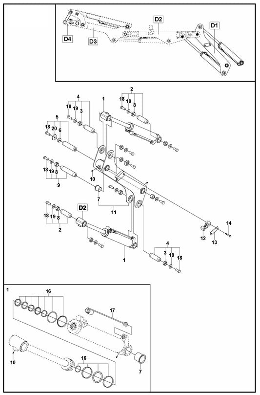 DXR 140 Arm One Assembly Parts