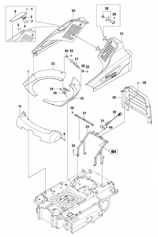 DXR 140 Cover Assembly Parts