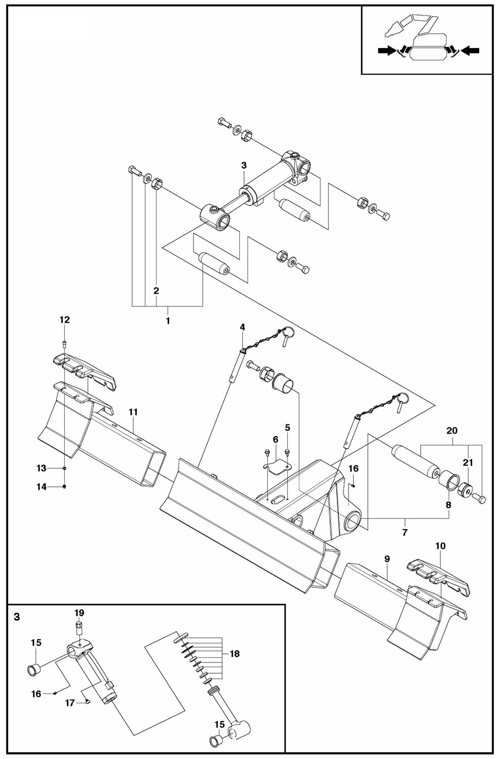 DXR 250 Snow-Dozerblade Assembly Parts