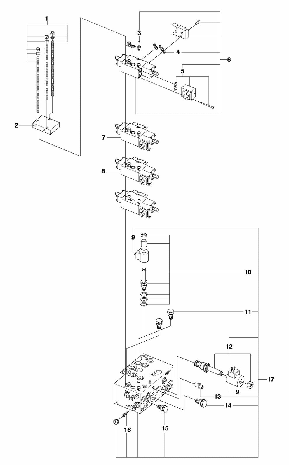 DXR 250 Hydraulic Stack Assembly-1 Parts