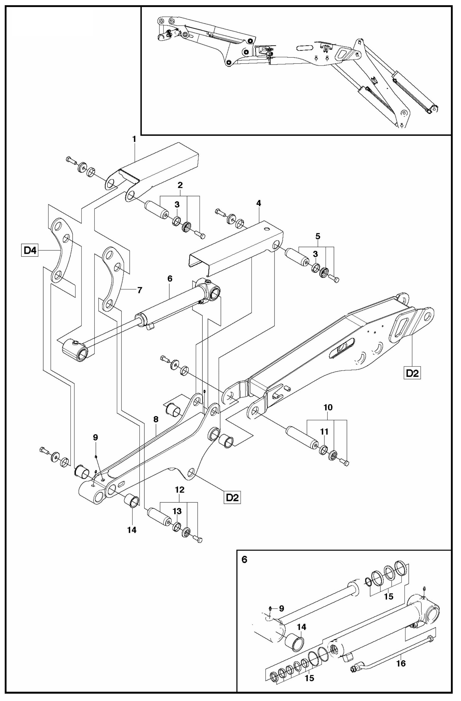 DXR 250 Arm Three Assembly Parts