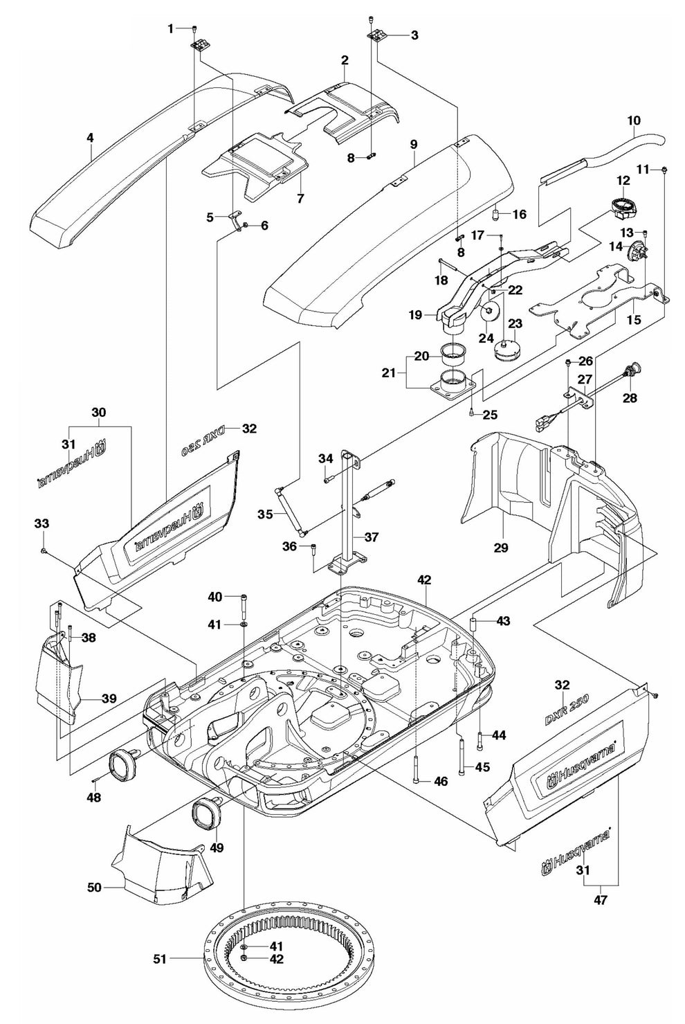 DXR 250 Base Plate Assembly Parts