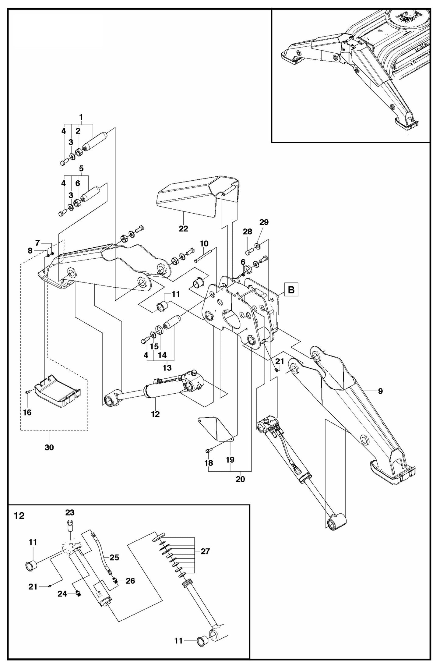 DXR 270 Support Legs Assembly Parts