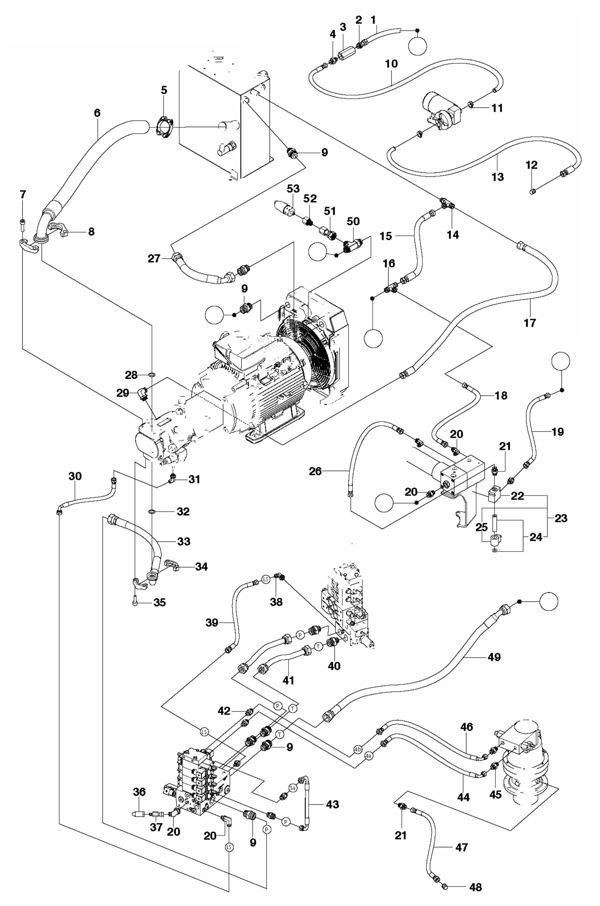 DXR 270 Hydraulic Hoses Power Pack Assembly Parts