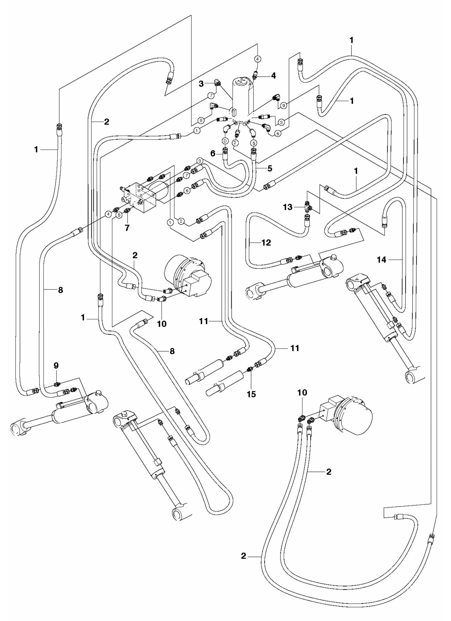 DXR 270 Hydraulic Hoses Tracks and Support Legs Assembly Parts