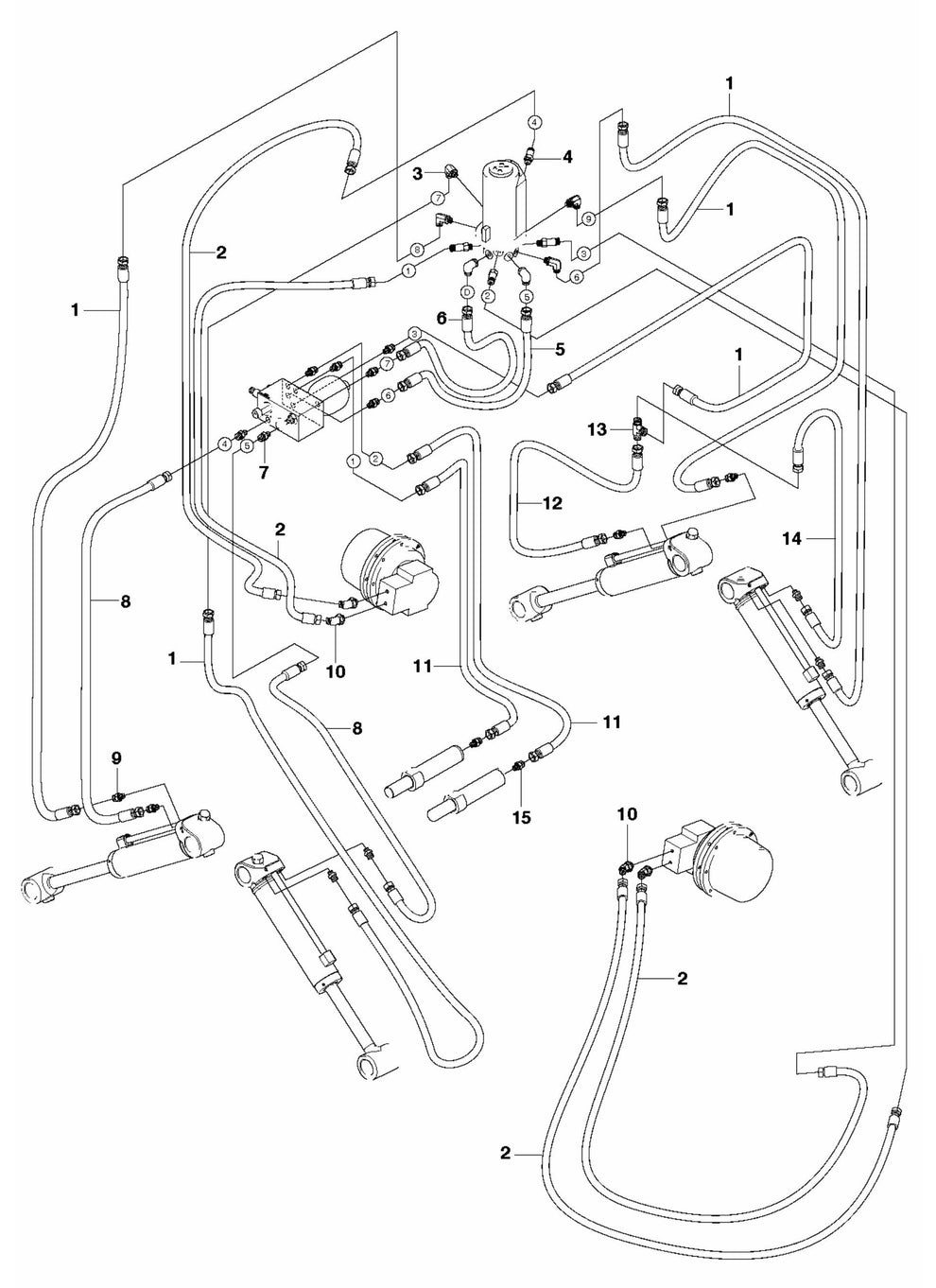 DXR 270 Hydraulic Hoses Tracks and Support Legs Assembly Parts