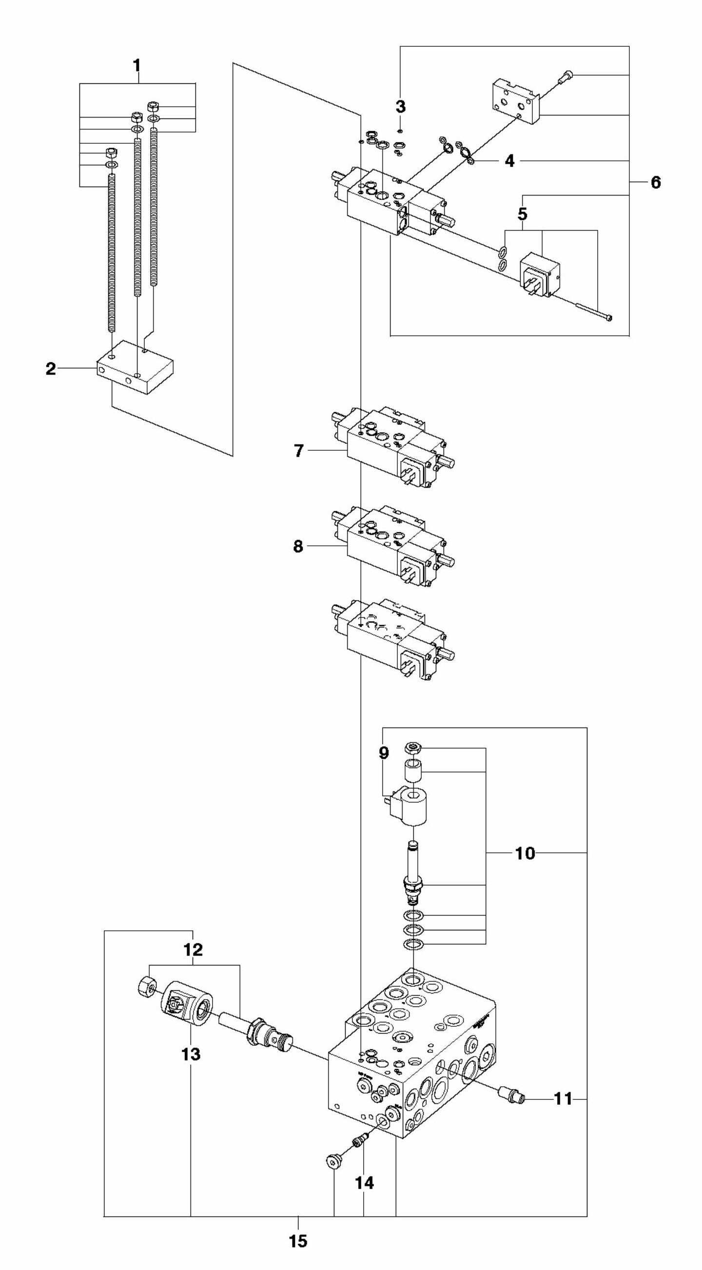 DXR 300 Hydraulic Stack Assembly-1 Parts