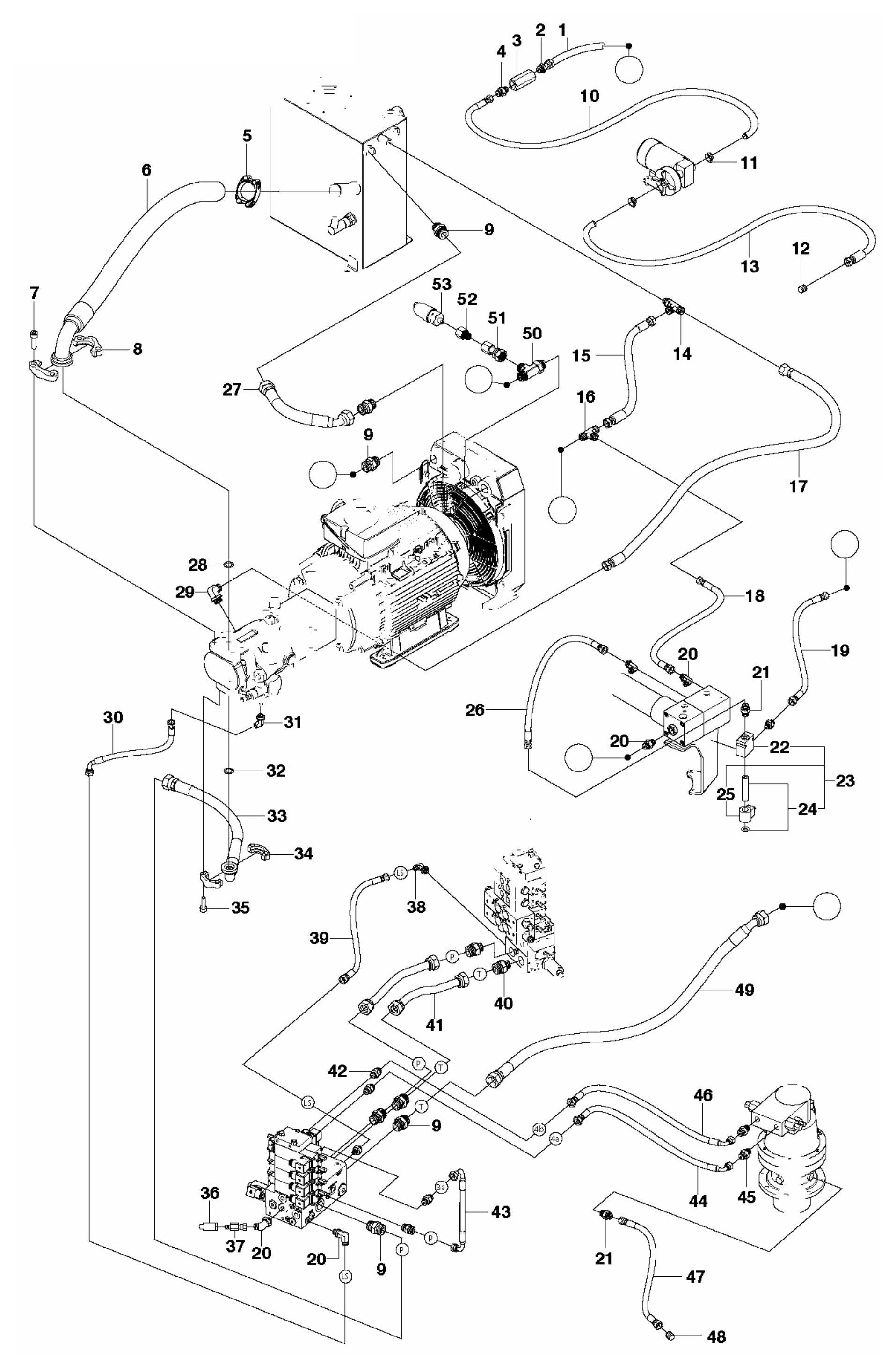 DXR 300 Hydraulic Hoses Power Pack Assembly Parts