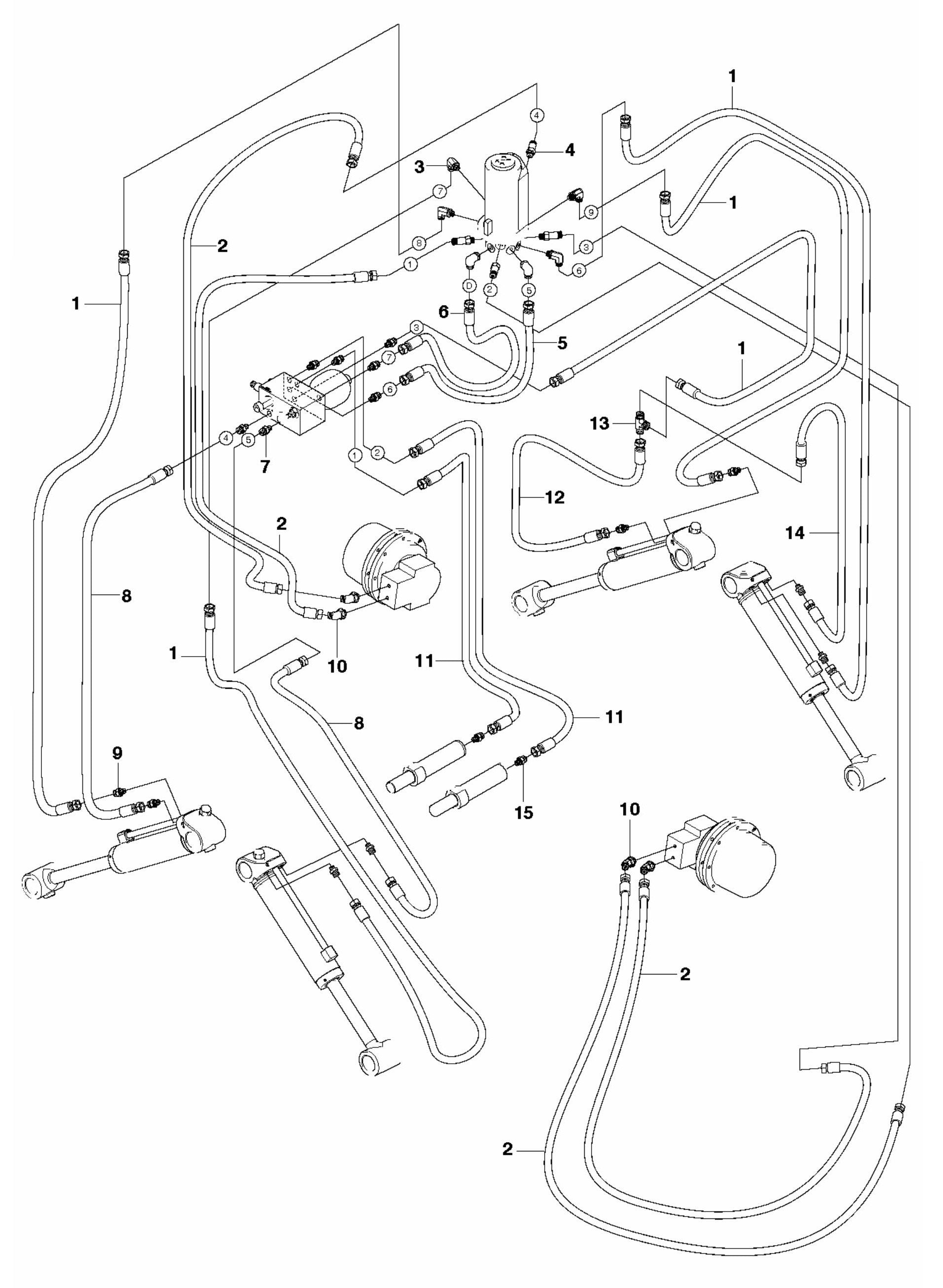 DXR 300 Hydraulic Hoses Tracks and Support Legs Assembly Parts