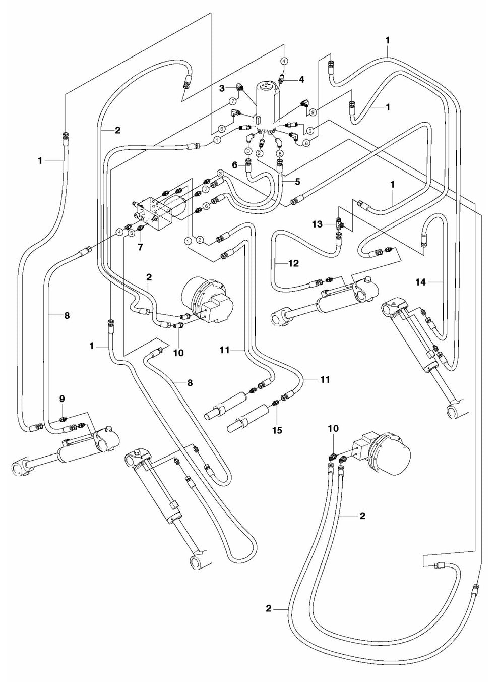 DXR 300 Hydraulic Hoses Tracks and Support Legs Assembly Parts