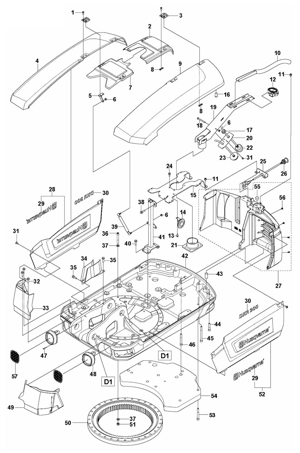 DXR 300 Base Plate Assembly Parts