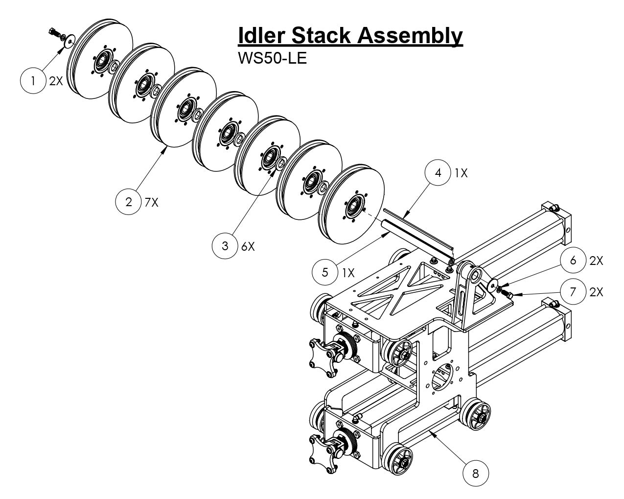 WS50-LE Idler Stack Assembly Parts